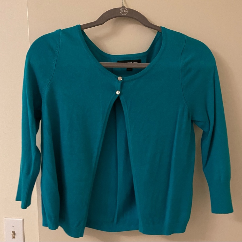 Express Teal 3/4 Sleeve Mini Sweater